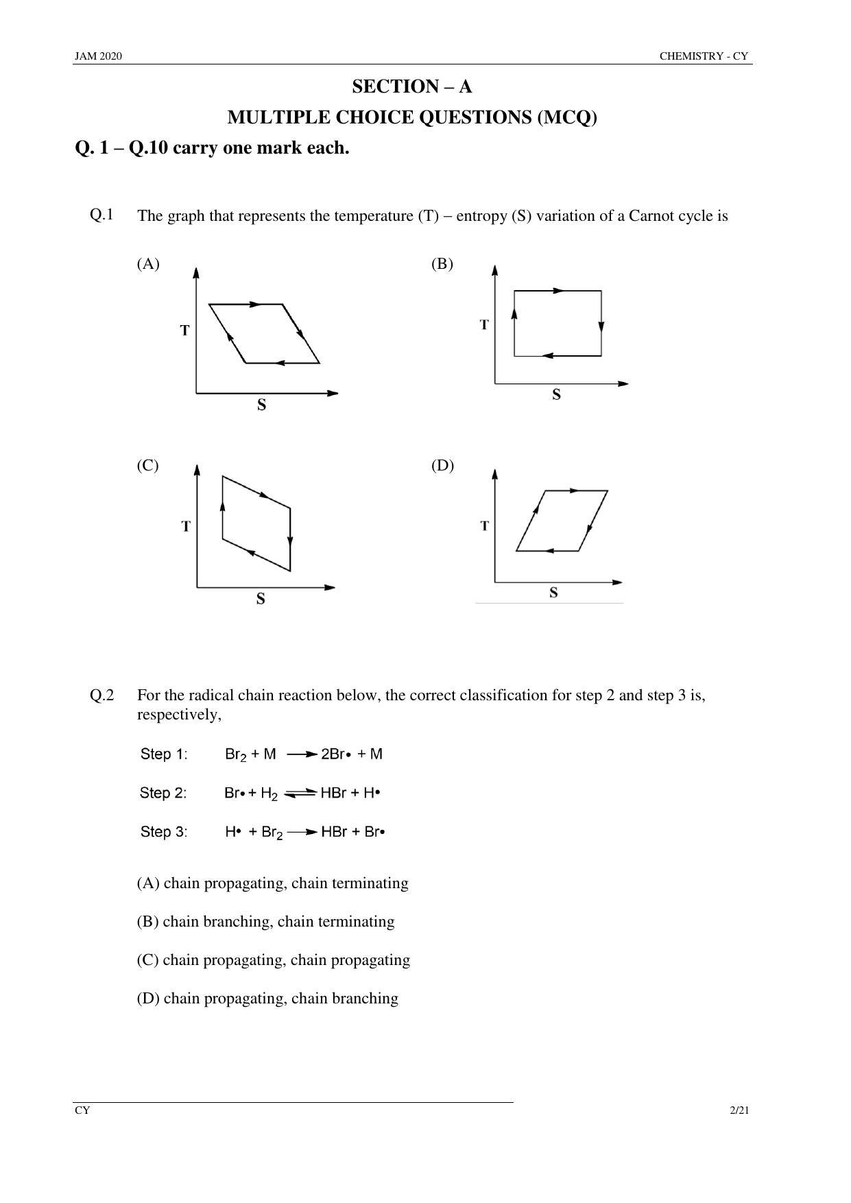 JAM 2020: CY Question Paper - Page 2