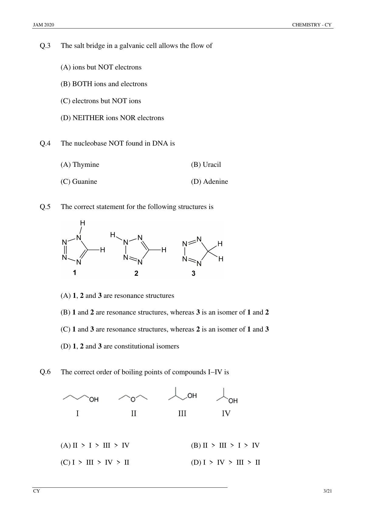 JAM 2020: CY Question Paper - Page 3