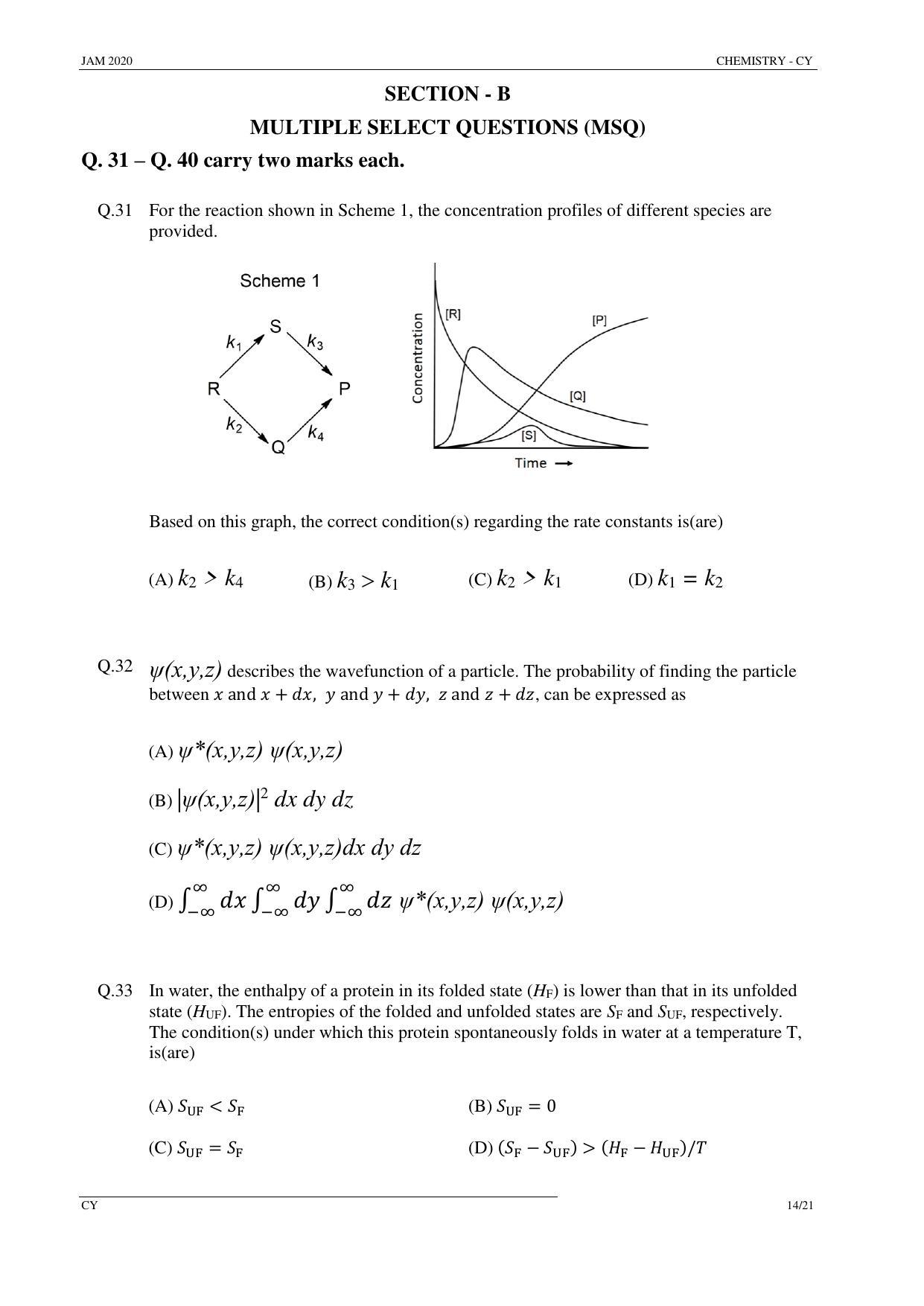 JAM 2020: CY Question Paper - Page 14