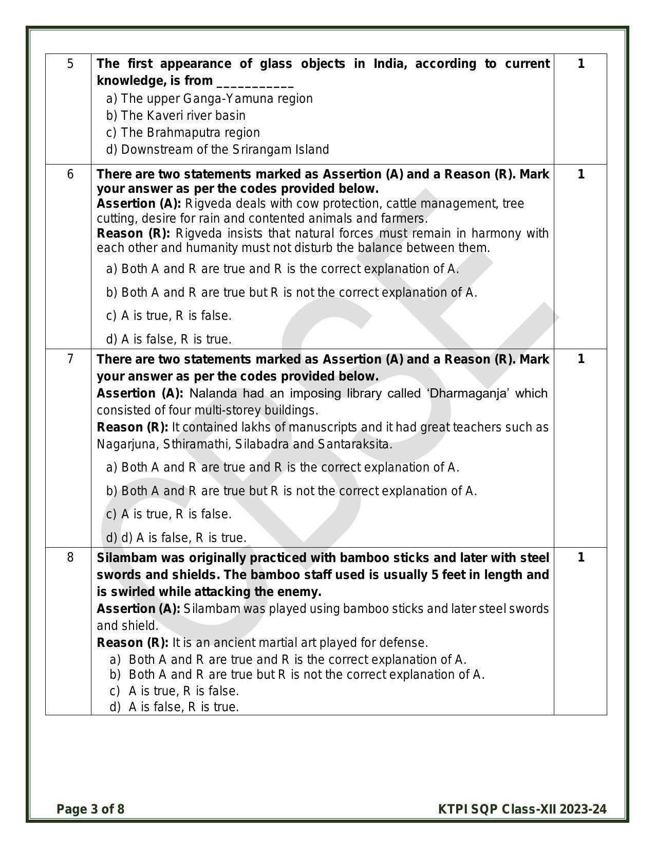 CBSE Class 12 KTPI Sample Paper 2024 - Page 3