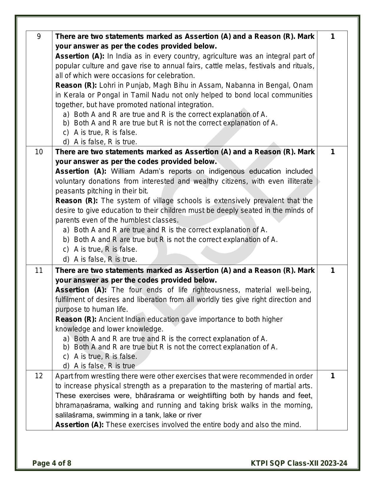 CBSE Class 12 KTPI Sample Paper 2024 - Page 4
