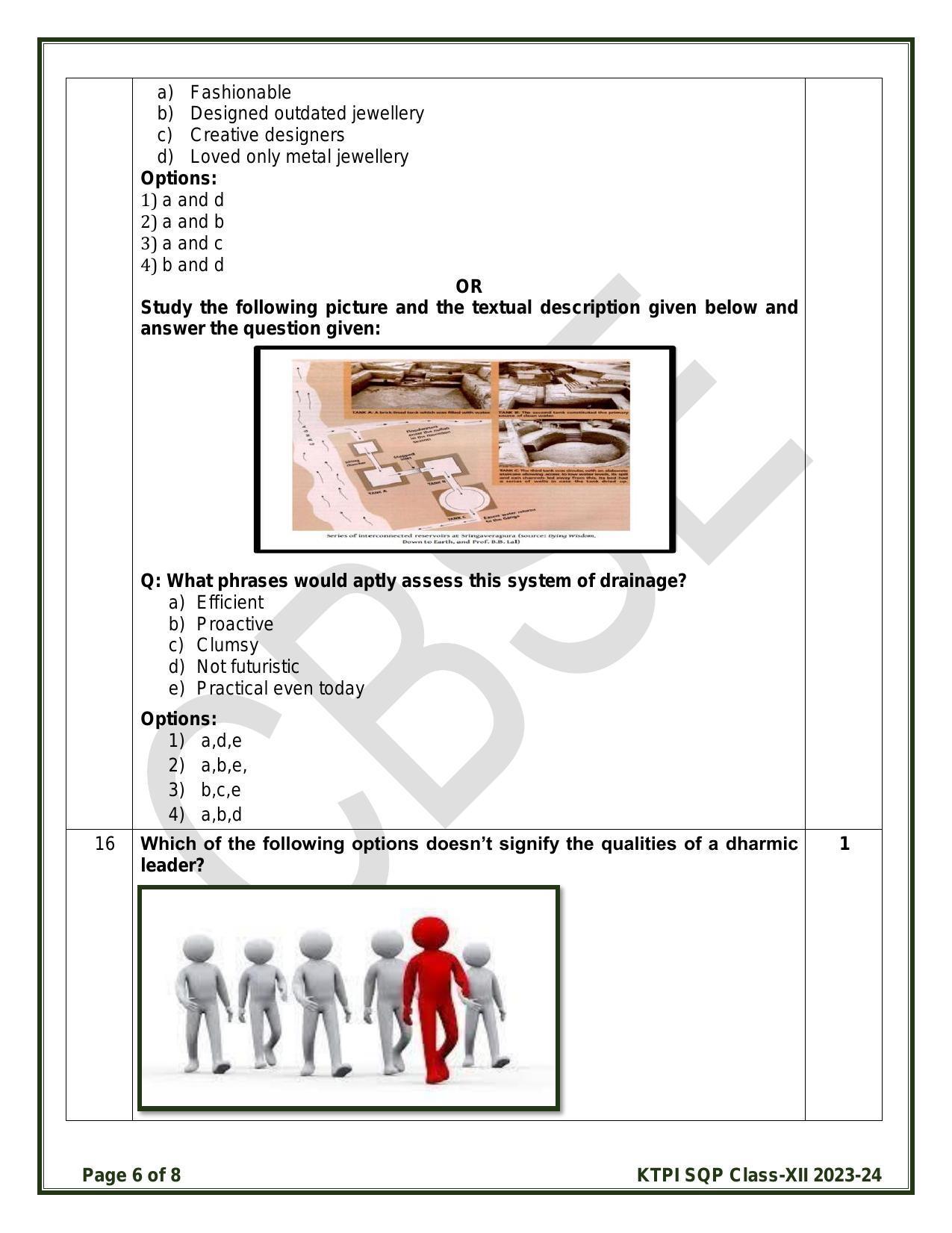 CBSE Class 12 KTPI Sample Paper 2024 - Page 6