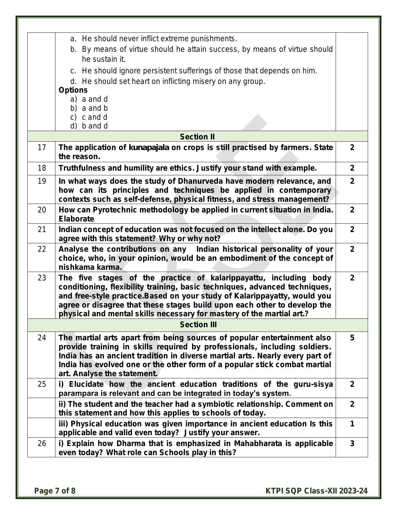CBSE Class 12 KTPI Sample Paper 2024 - Page 7