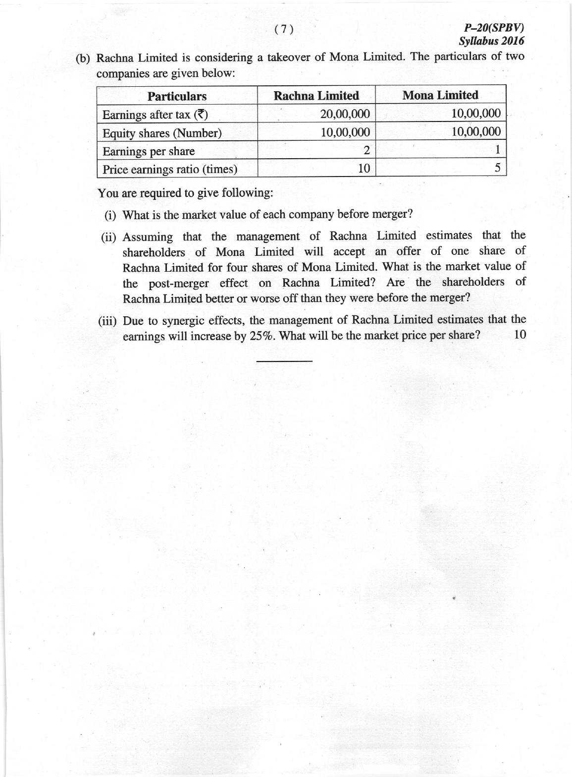 ICMAI June 2019 Strategic Performance Management & Business Valuation Question Paper (Final) - Page 7