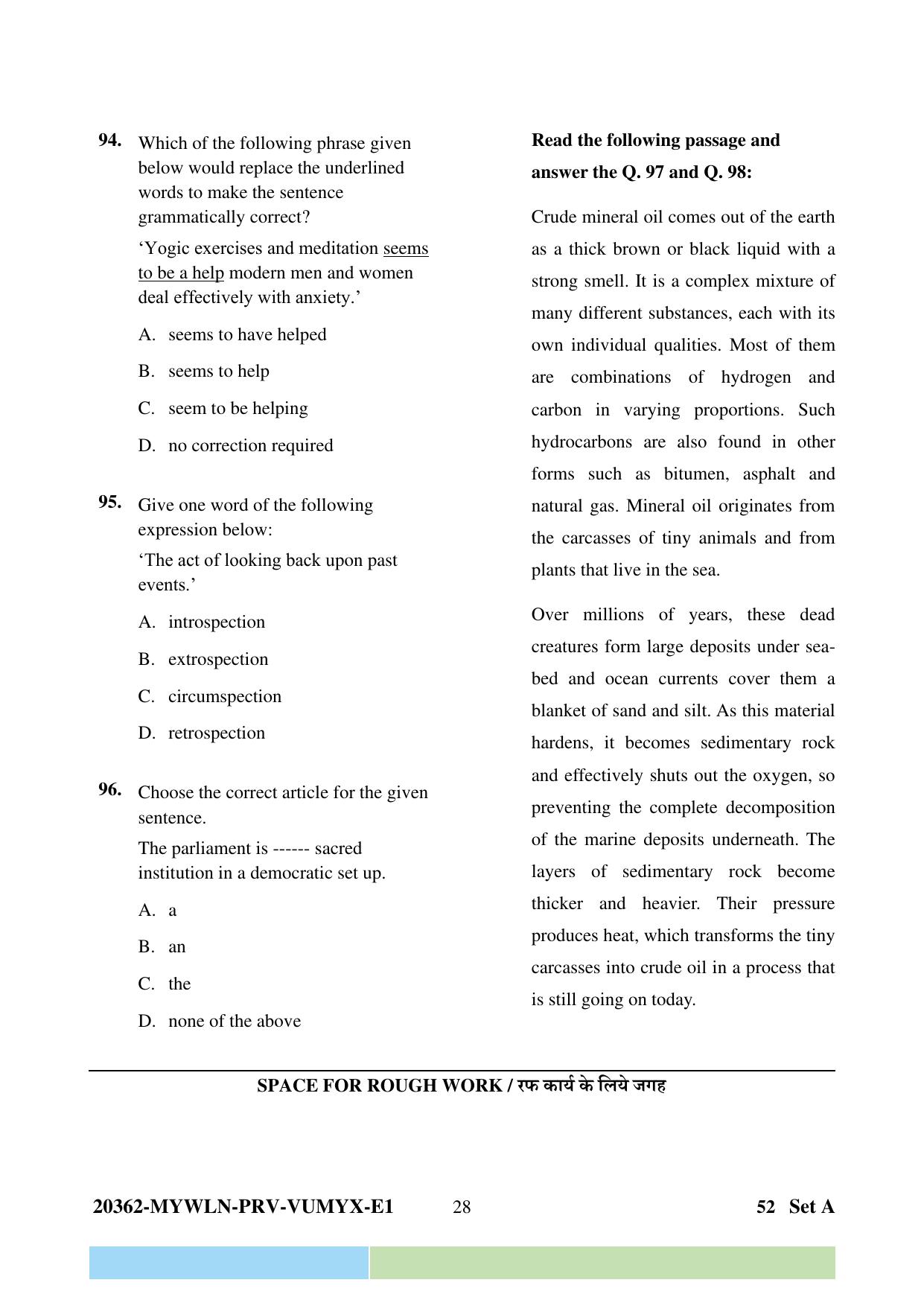 CG Pre B.A B.Ed / Pre B.Sc. B.Ed 2023 Question Paper - Page 28