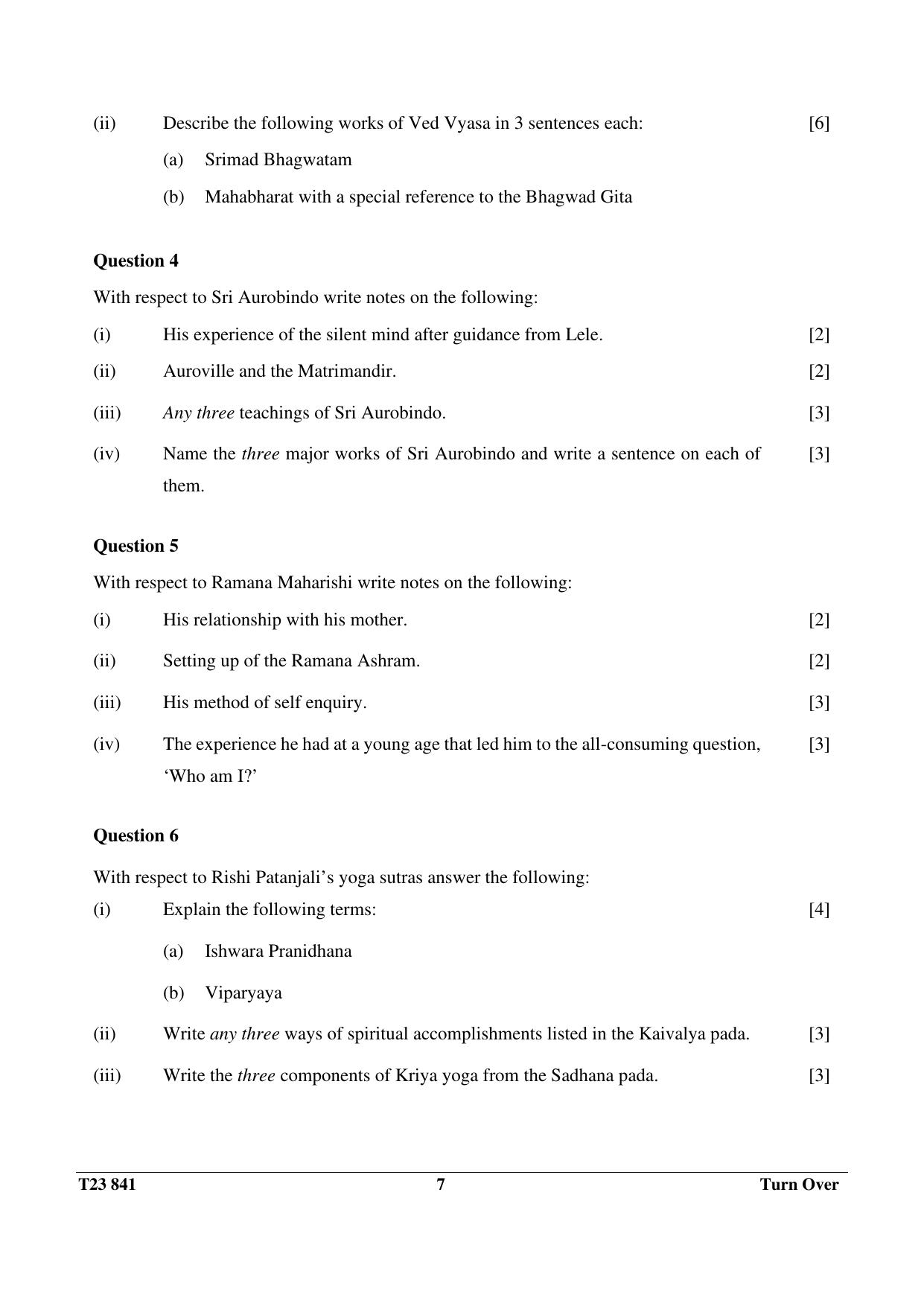 ICSE Class 10 YOGA 2023 Question Paper - Page 7