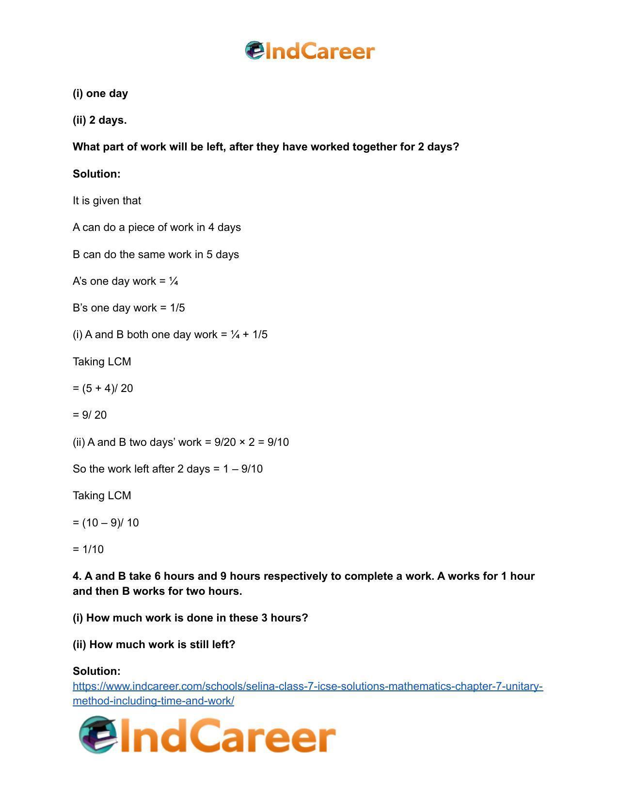 Selina Class 7 ICSE Solutions Mathematics : Chapter 7- Unitary Method (Including Time and Work) - Page 12