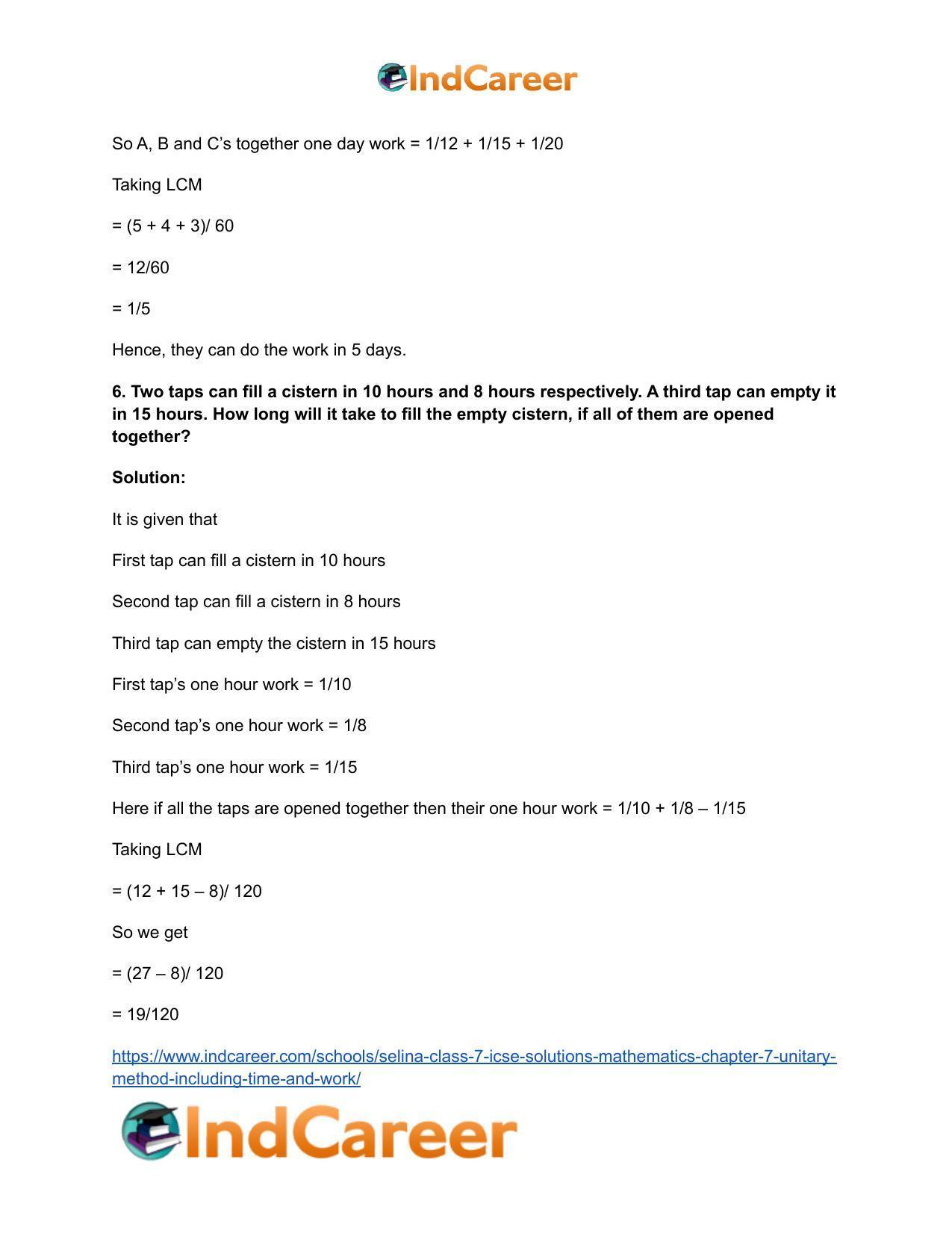 Selina Class 7 ICSE Solutions Mathematics : Chapter 7- Unitary Method (Including Time and Work) - Page 14