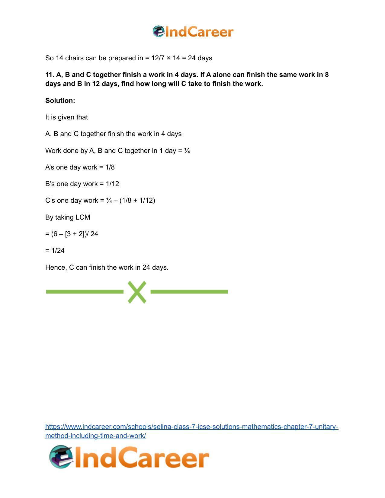 Selina Class 7 ICSE Solutions Mathematics : Chapter 7- Unitary Method (Including Time and Work) - Page 29
