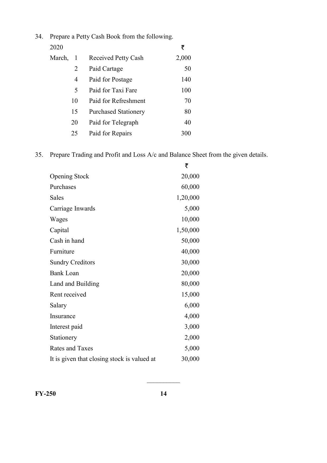 Kerala Plus One 2021 Accountancy with CA Question Papers - Page 14
