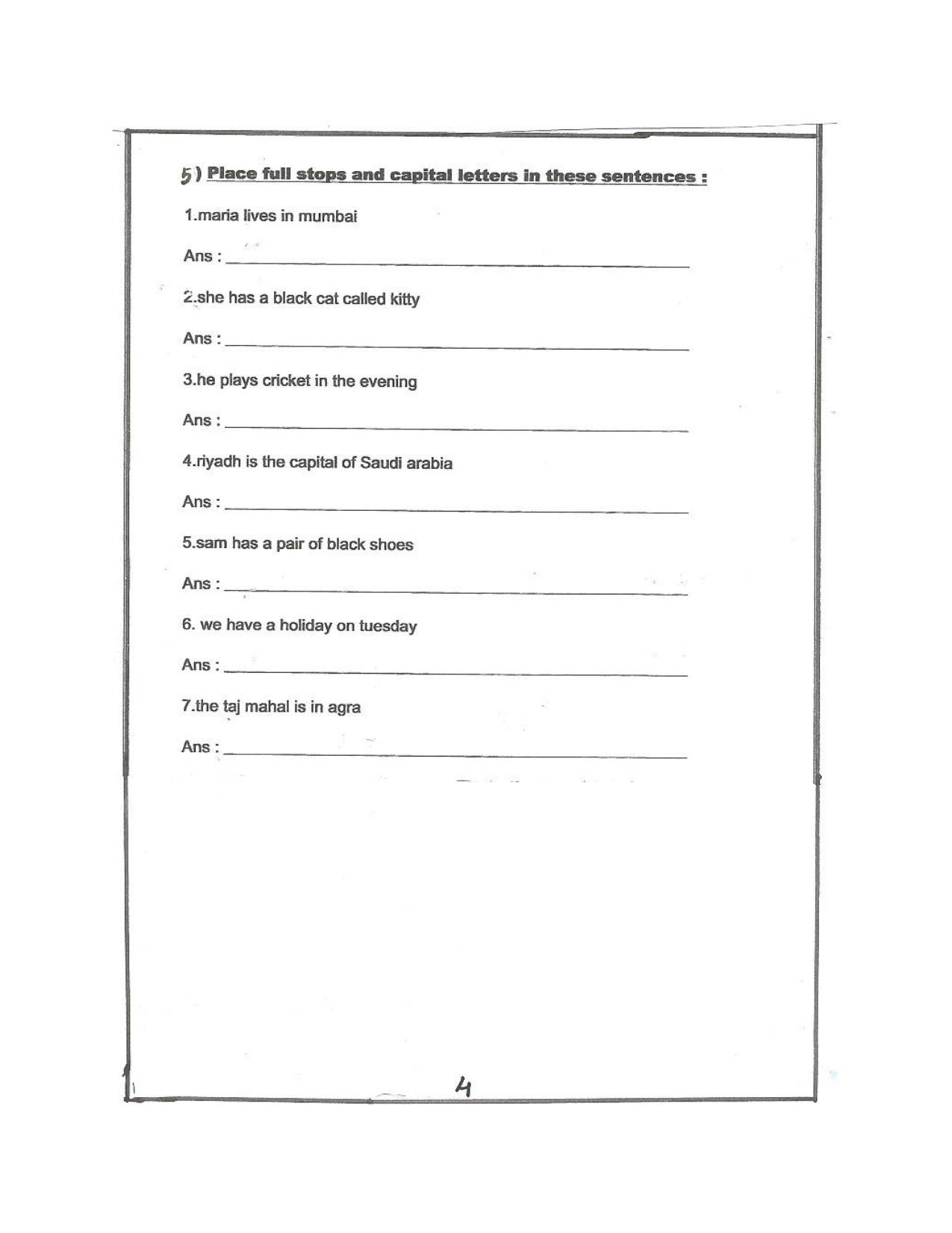 Worksheet for Class 2 English Assignment 43 Revision - Page 4
