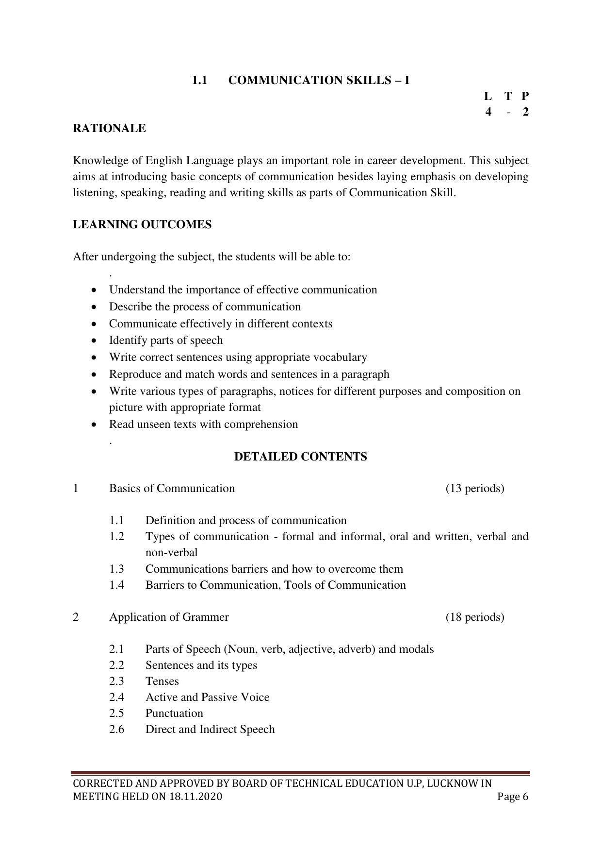 SYLLABUS FOR FIRST SEMESTER SESSION (2020-2021) - SIX SEMESTER DIPLOMA COURSE IN PLASTIC MOULD TECHNOLOGY - Page 6