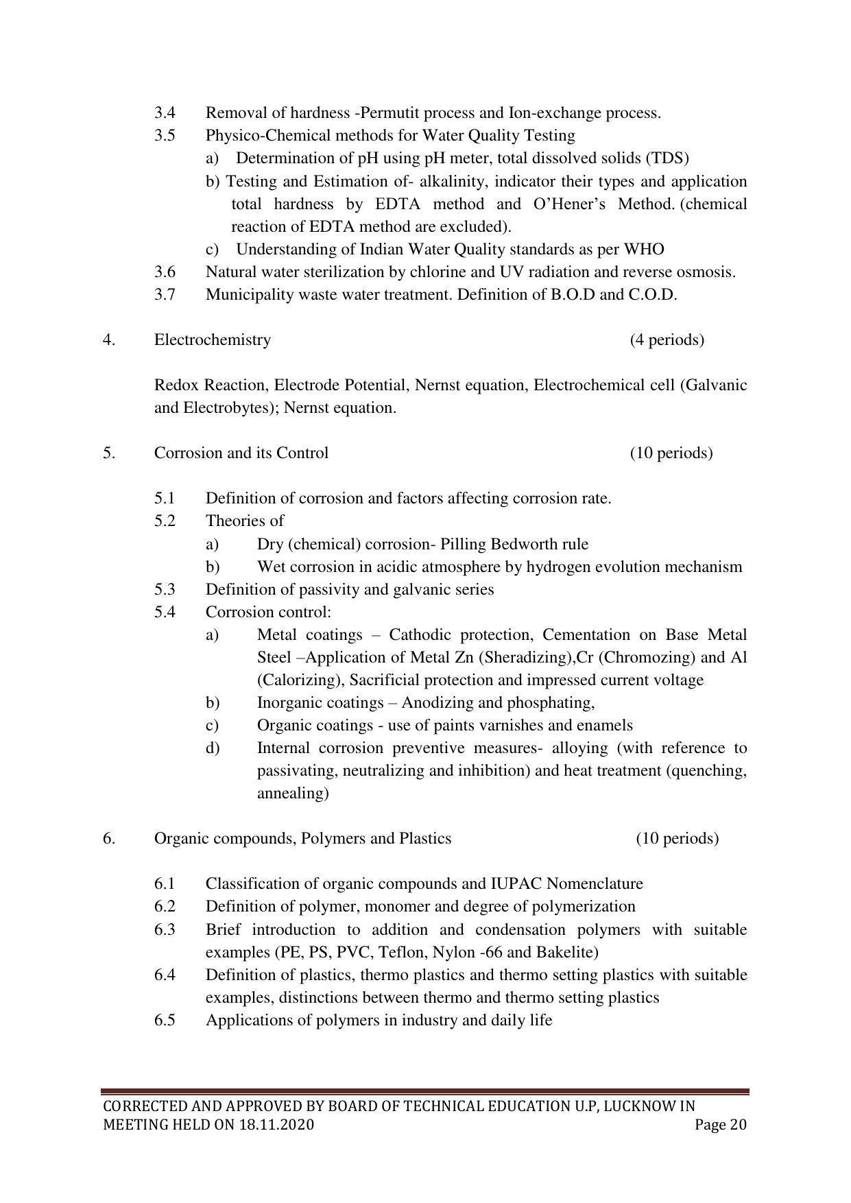 SYLLABUS FOR FIRST SEMESTER SESSION (2020-2021) - SIX SEMESTER DIPLOMA COURSE IN PLASTIC MOULD TECHNOLOGY - Page 20