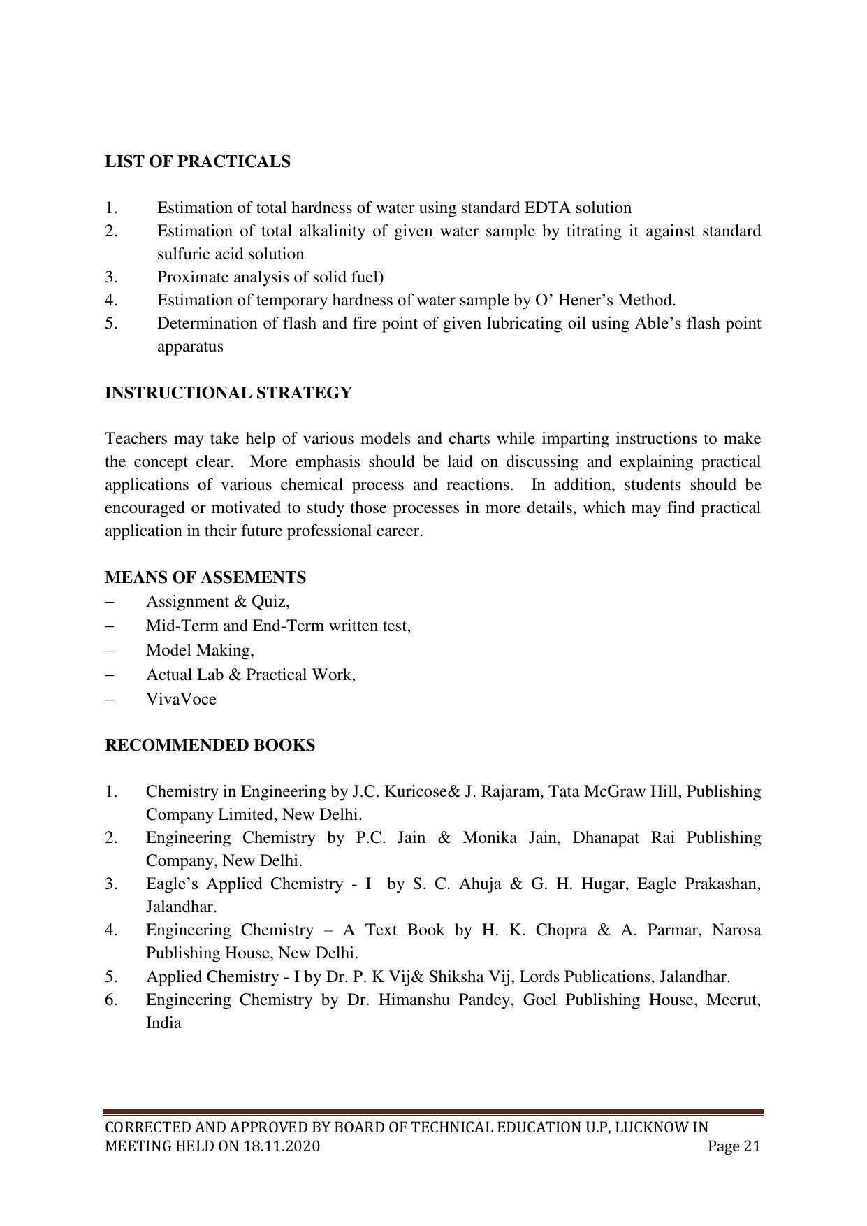 SYLLABUS FOR FIRST SEMESTER SESSION (2020-2021) - SIX SEMESTER DIPLOMA COURSE IN PLASTIC MOULD TECHNOLOGY - Page 21