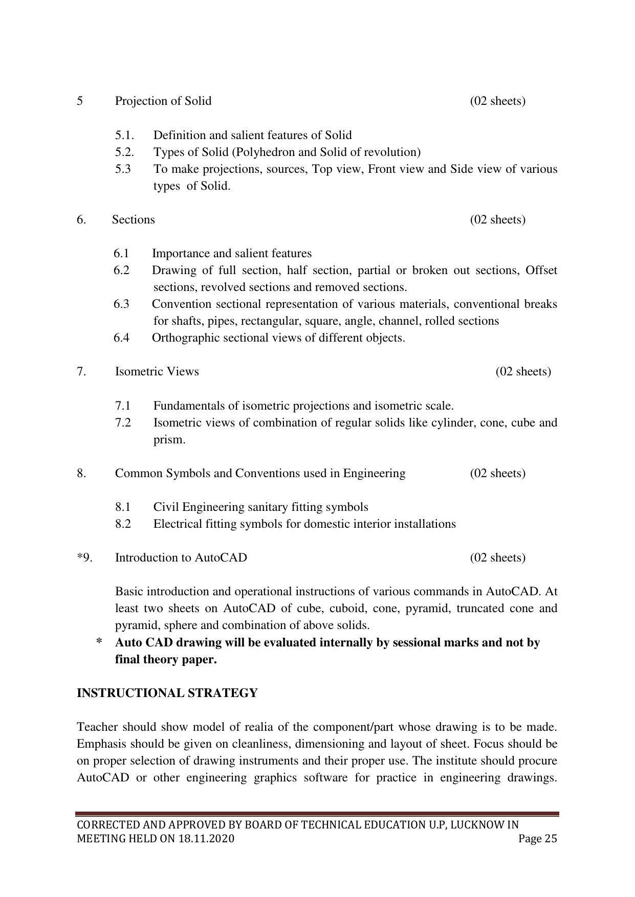 SYLLABUS FOR FIRST SEMESTER SESSION (2020-2021) - SIX SEMESTER DIPLOMA COURSE IN PLASTIC MOULD TECHNOLOGY - Page 25