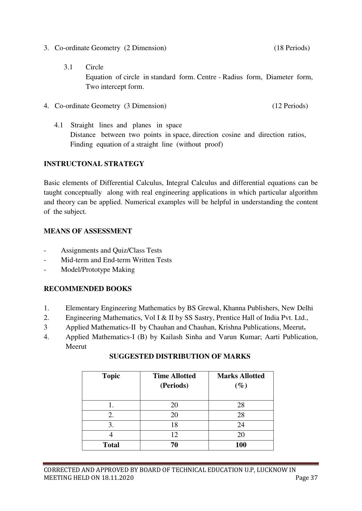 SYLLABUS FOR FIRST SEMESTER SESSION (2020-2021) - SIX SEMESTER DIPLOMA COURSE IN PLASTIC MOULD TECHNOLOGY - Page 37