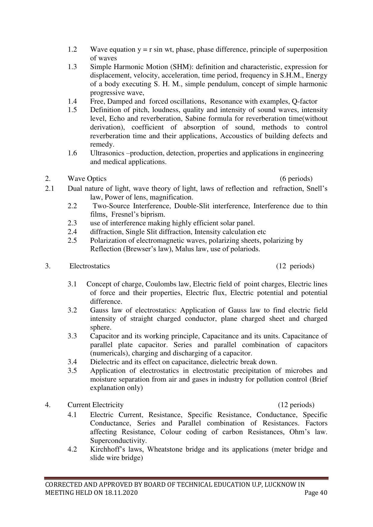 SYLLABUS FOR FIRST SEMESTER SESSION (2020-2021) - SIX SEMESTER DIPLOMA COURSE IN PLASTIC MOULD TECHNOLOGY - Page 40