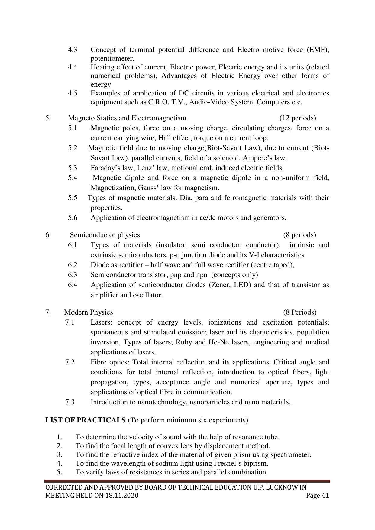 SYLLABUS FOR FIRST SEMESTER SESSION (2020-2021) - SIX SEMESTER DIPLOMA COURSE IN PLASTIC MOULD TECHNOLOGY - Page 41