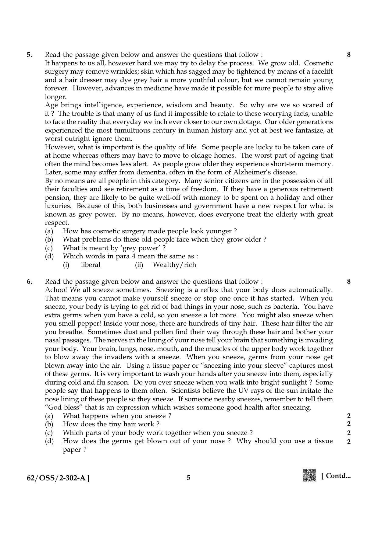 NIOS October 2021 Class 12 English Question Paper - Page 5