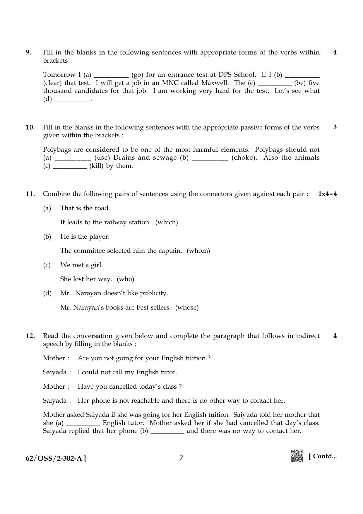 NIOS October 2021 Class 12 English Question Paper - Page 7