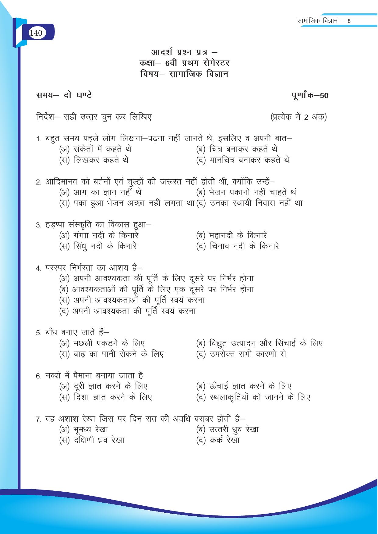 Chhattisgarh Board Class 8 SST Question Bank - Page 56