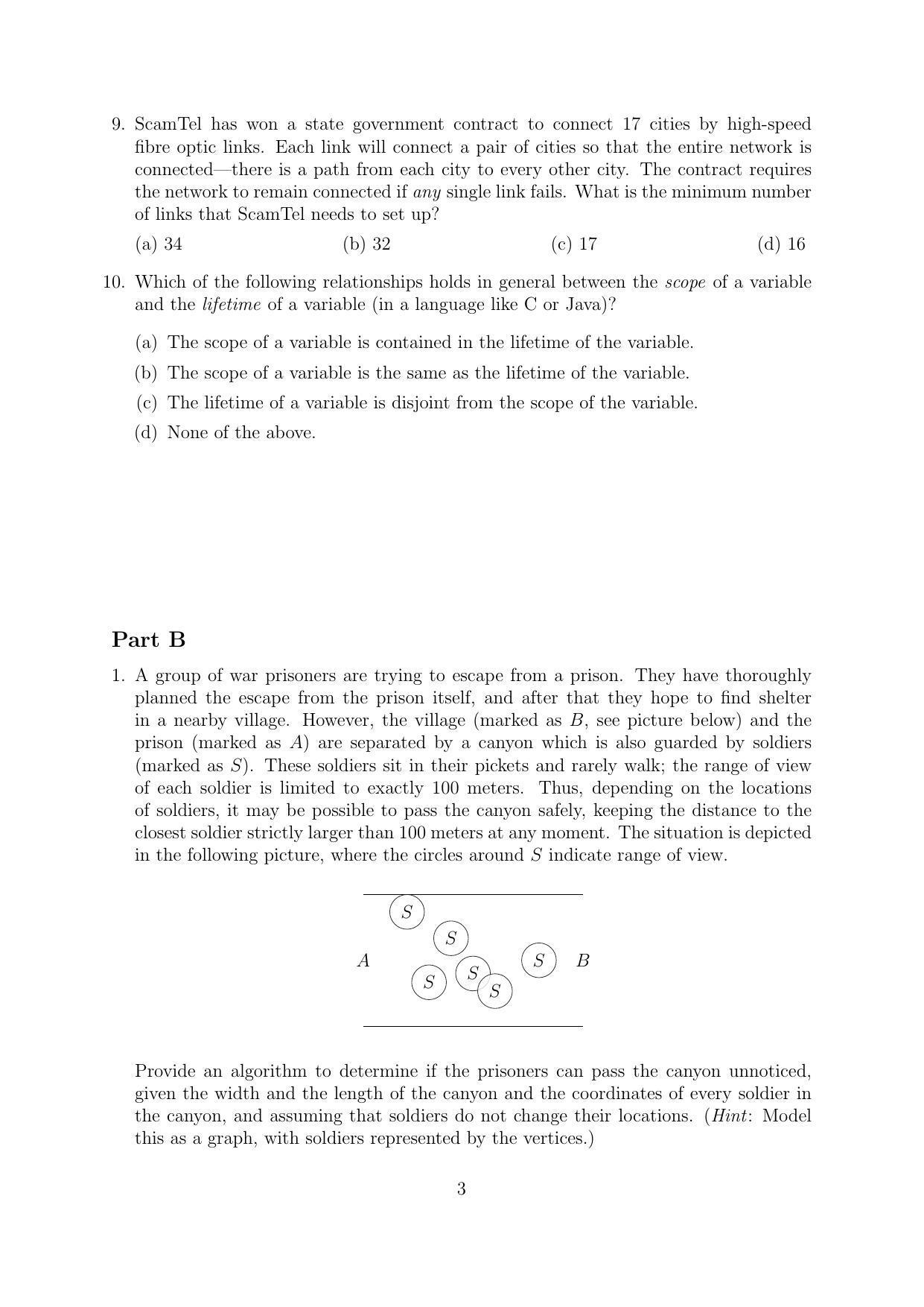 CMI Entrance Exam 2016 Question Paper MSc/PhD Computer Science - Page 3