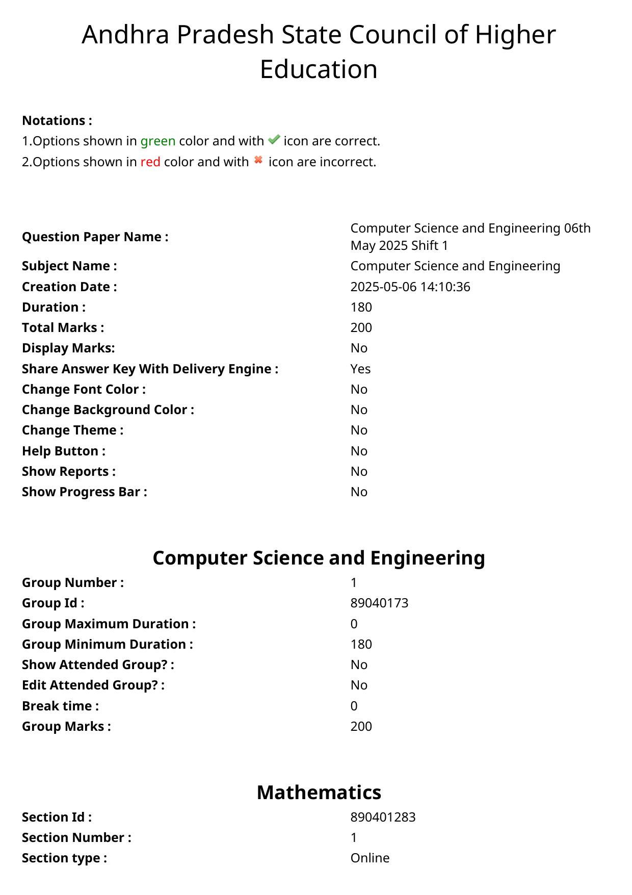 AP ECET 2025 Computer Science And Engineering 06th May 2025 (Shift 1) Question Paper wth Key - Page 1
