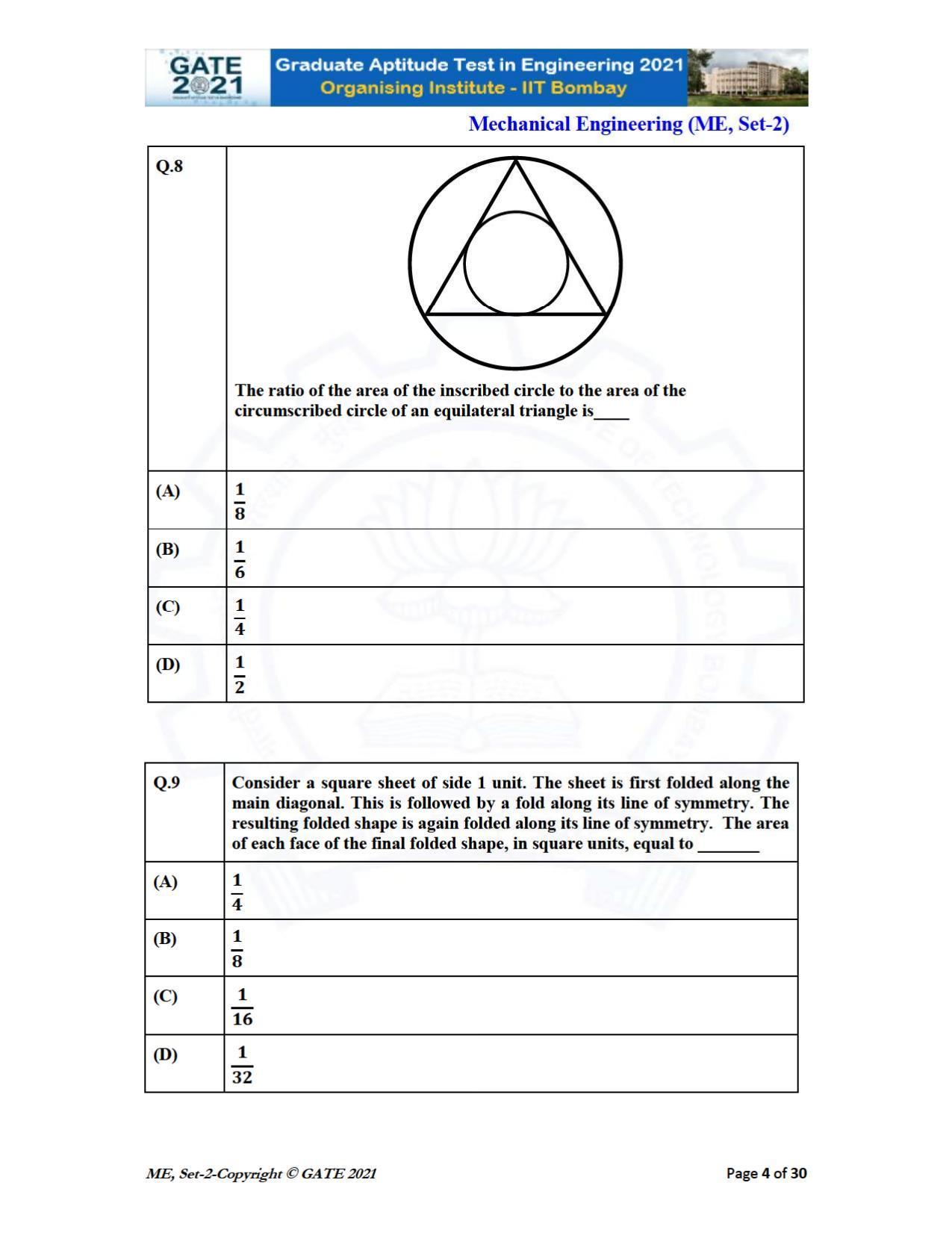 GATE 2021 Mechanical Engineering (ME) Question Paper - Page 41