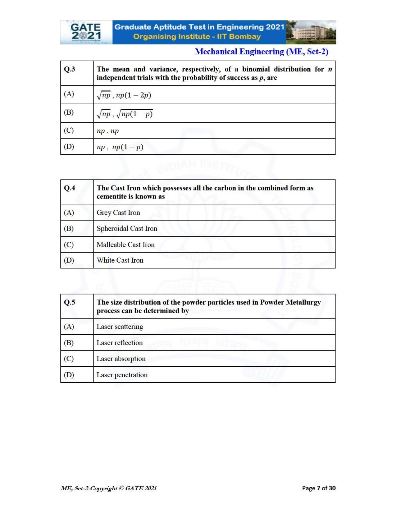GATE 2021 Mechanical Engineering (ME) Question Paper - Page 44