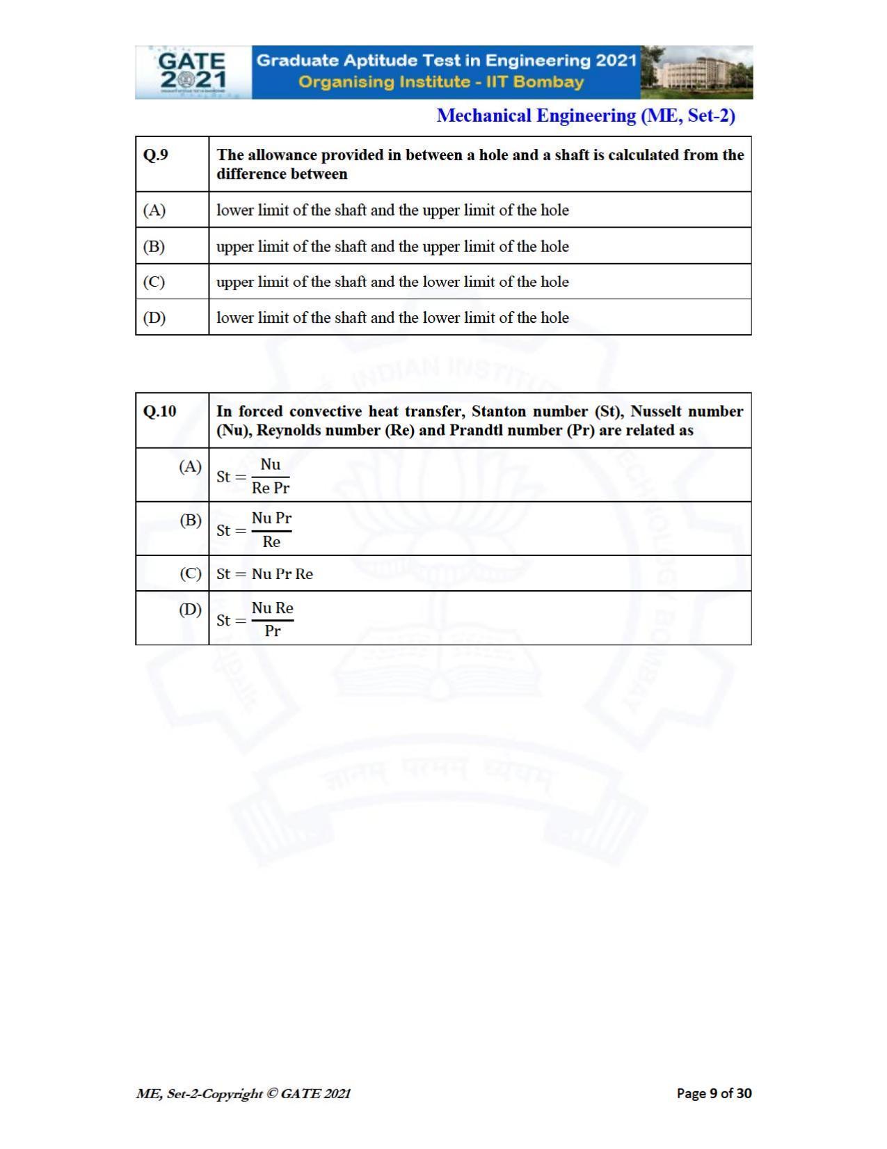 GATE 2021 Mechanical Engineering (ME) Question Paper - Page 46