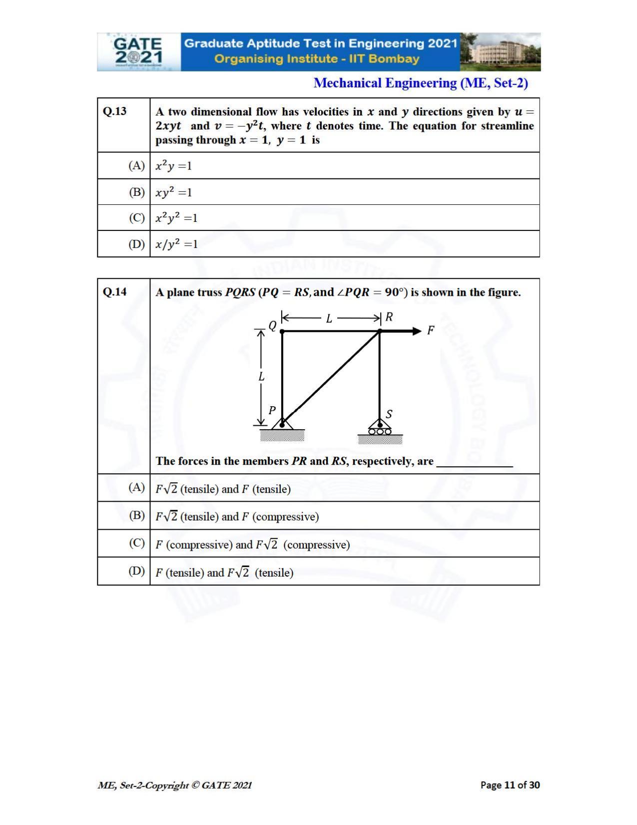 GATE 2021 Mechanical Engineering (ME) Question Paper - Page 48