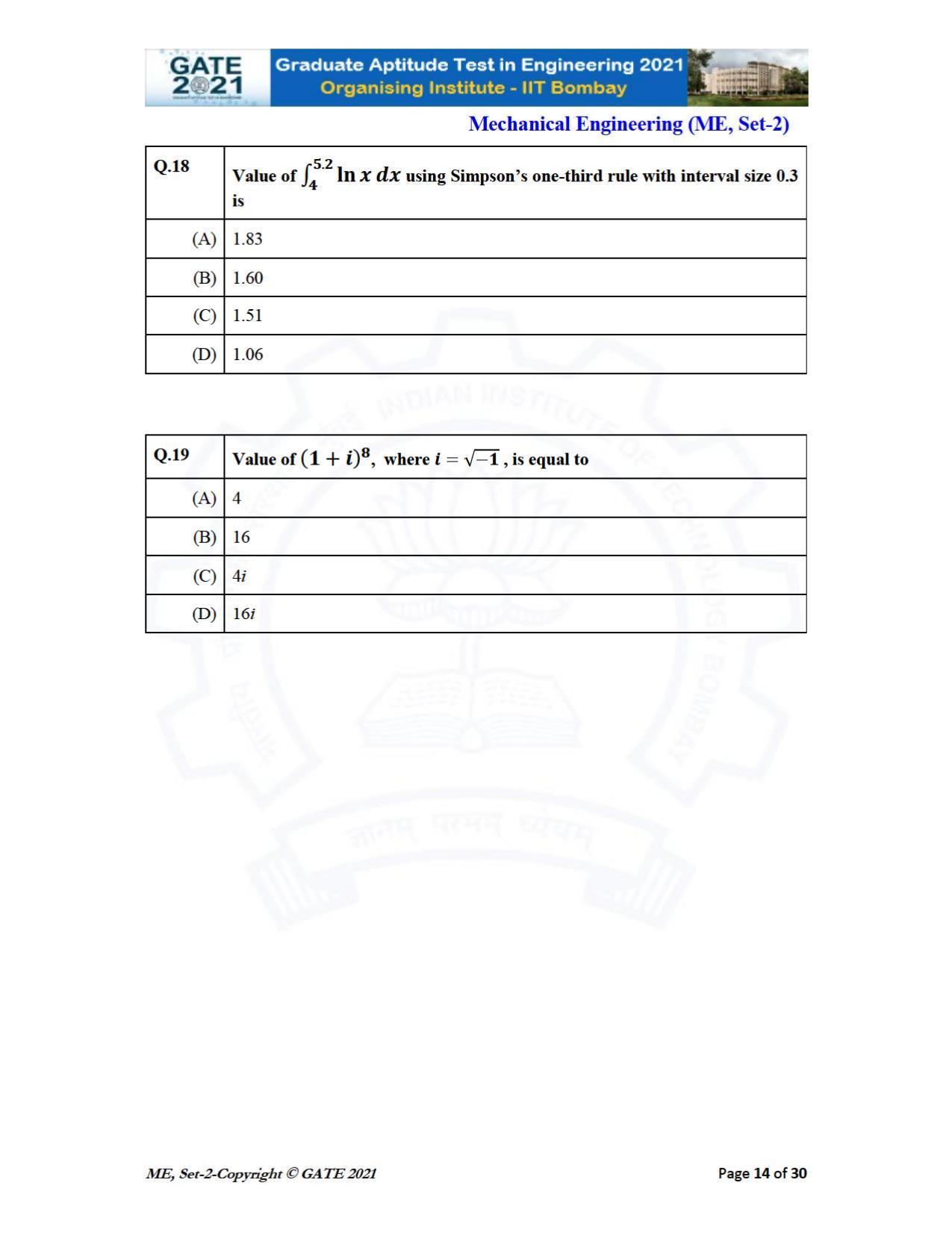 GATE 2021 Mechanical Engineering (ME) Question Paper - Page 51