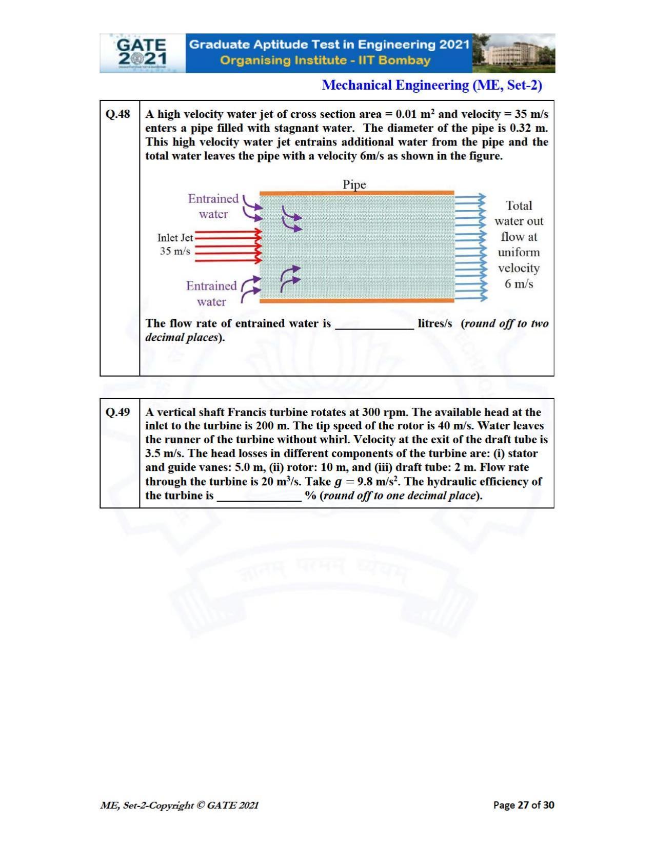 GATE 2021 Mechanical Engineering (ME) Question Paper - Page 64