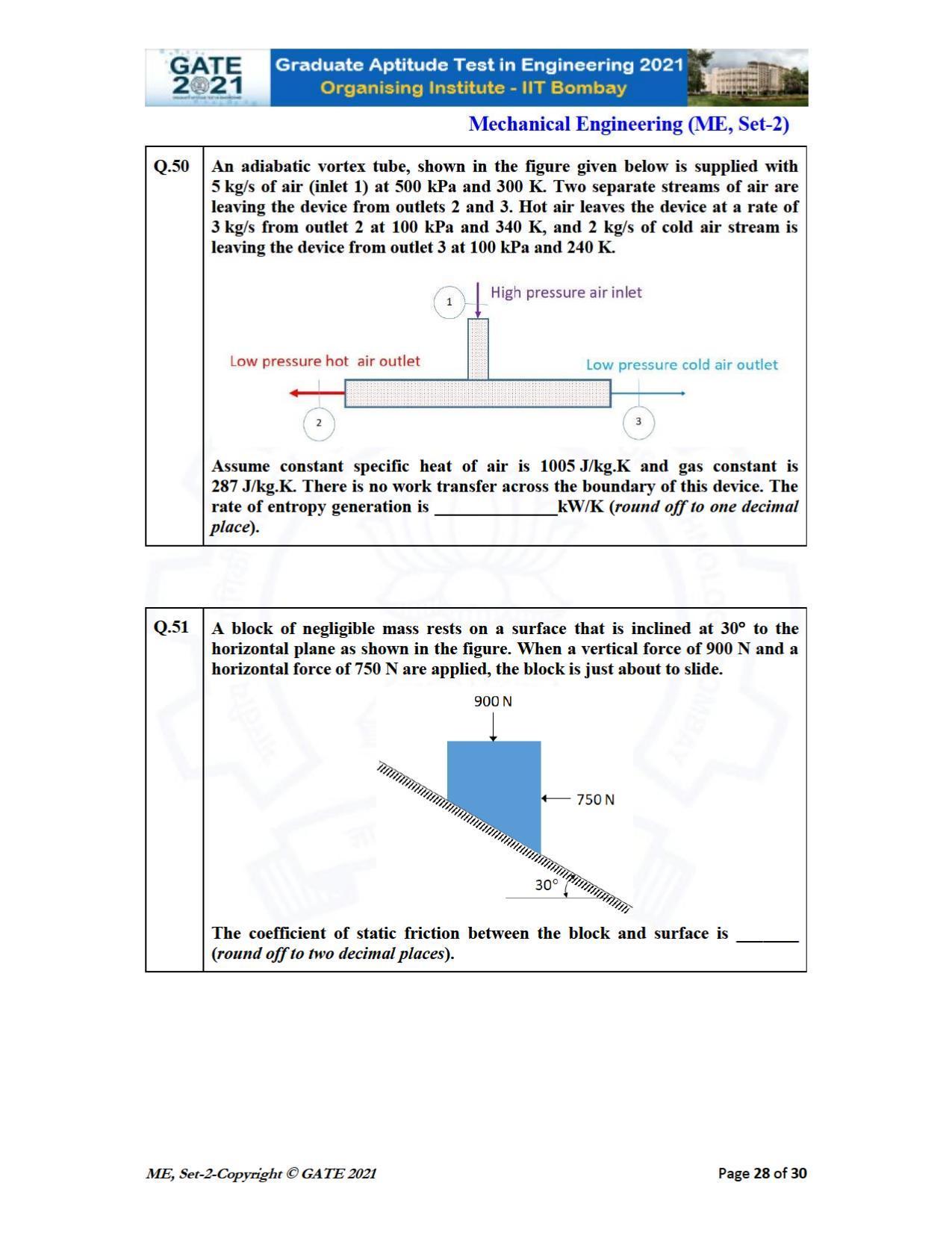 GATE 2021 Mechanical Engineering (ME) Question Paper - Page 65