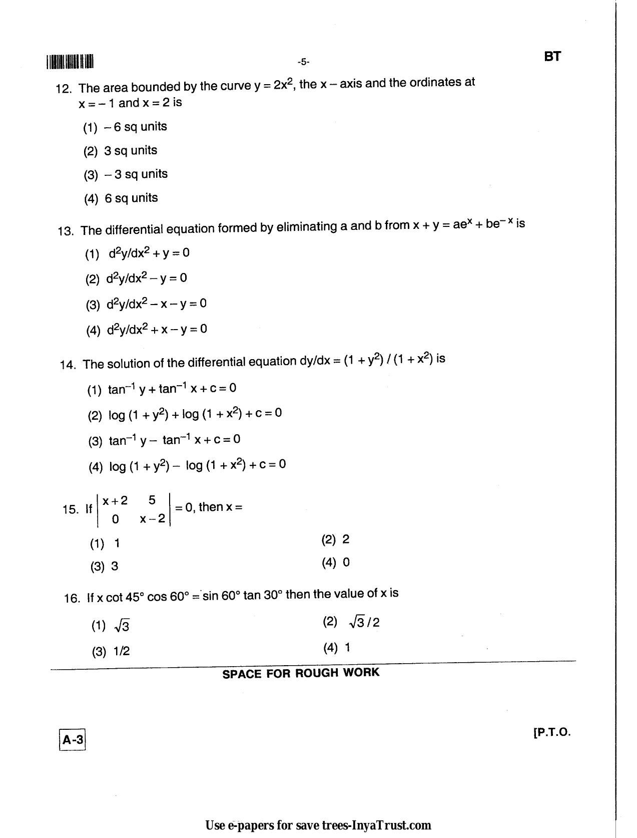 Karnataka Diploma CET- 2013 Biotechnology Question Paper - Page 5