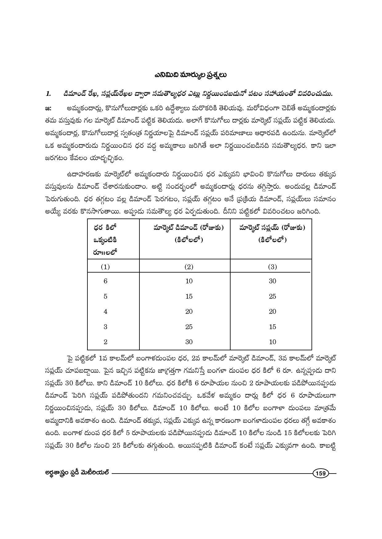 TS SCERT Inter 1st Year Economics-Book-1 Path 1 (Telugu Medium) Text Book - Page 165