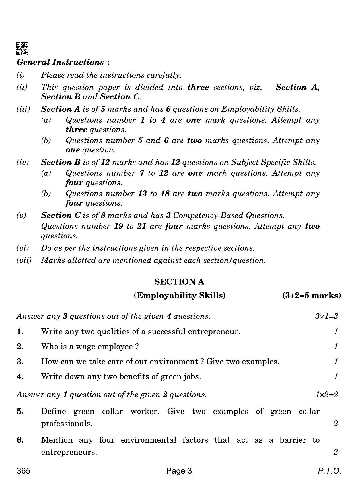CBSE Class 12 365 Yoga 2022 Compartment Question Paper - Page 3