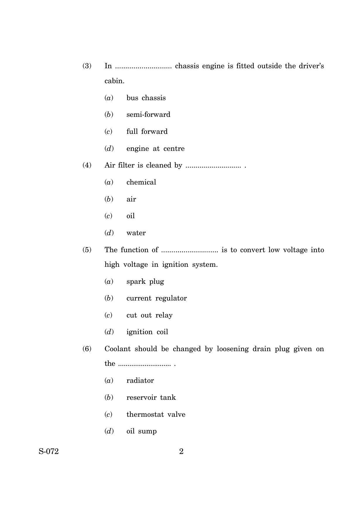 Goa Board Class 10 Automobile (March 2019) Question Paper - Page 2
