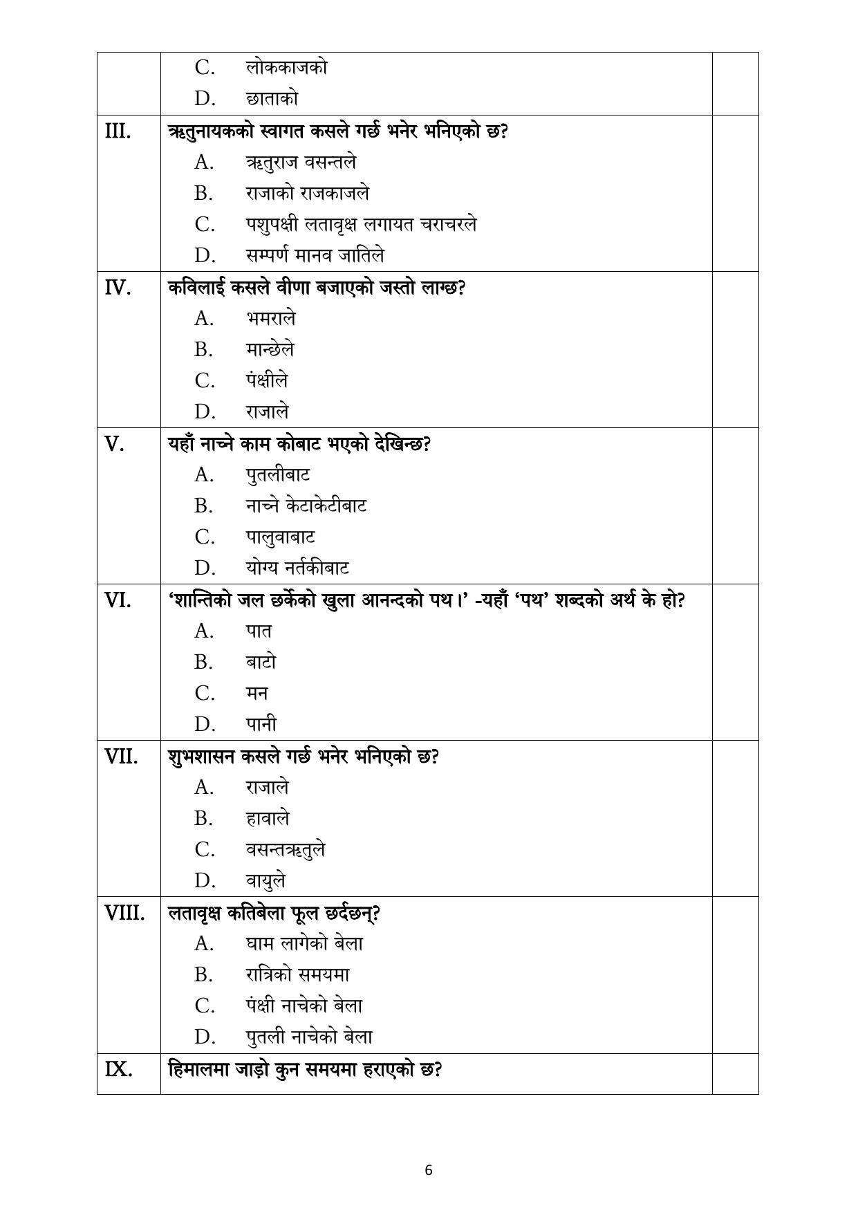 CBSE Class 12 Nepali Sample Paper 2023 - Page 6