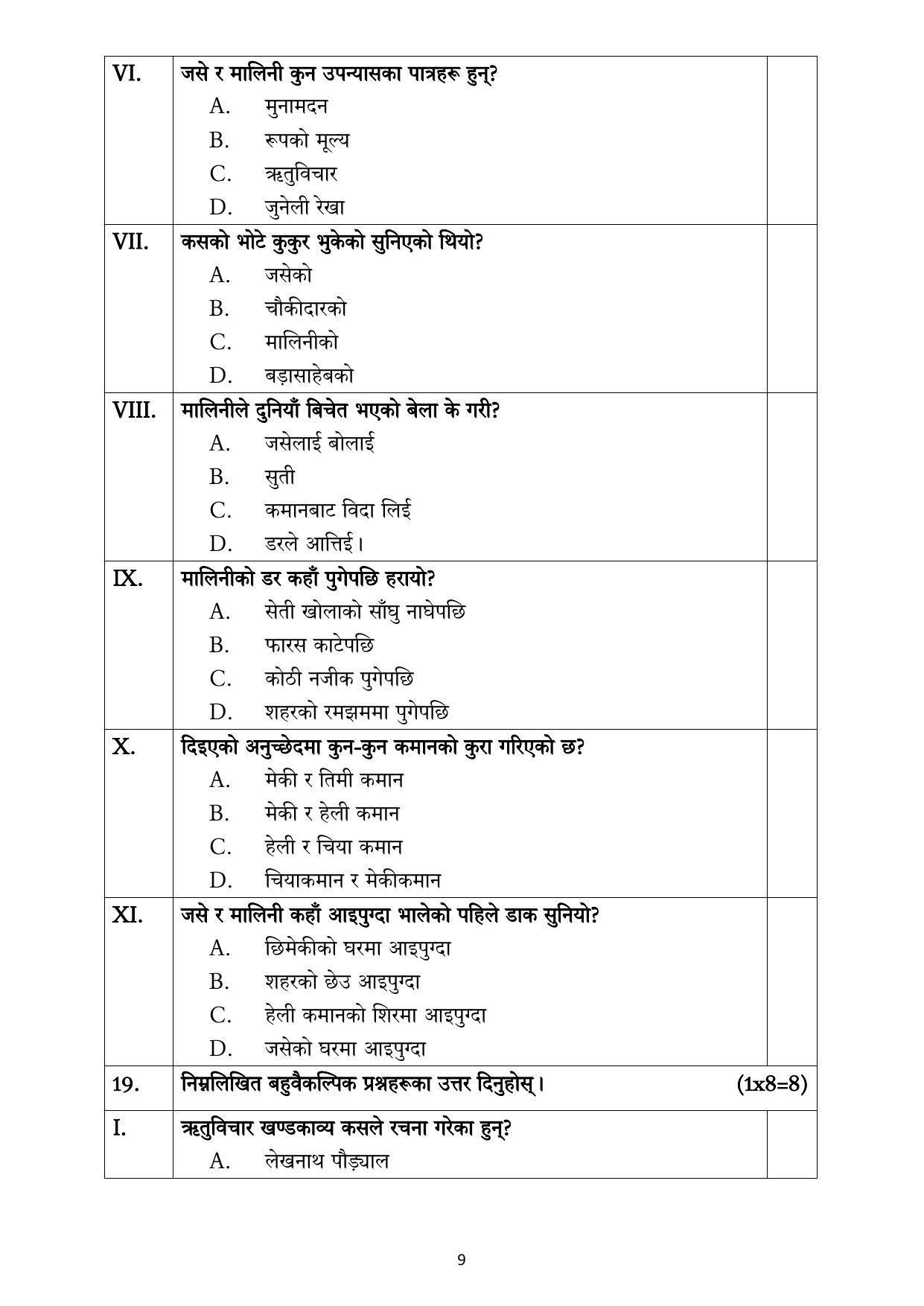 CBSE Class 12 Nepali Sample Paper 2023 - Page 9