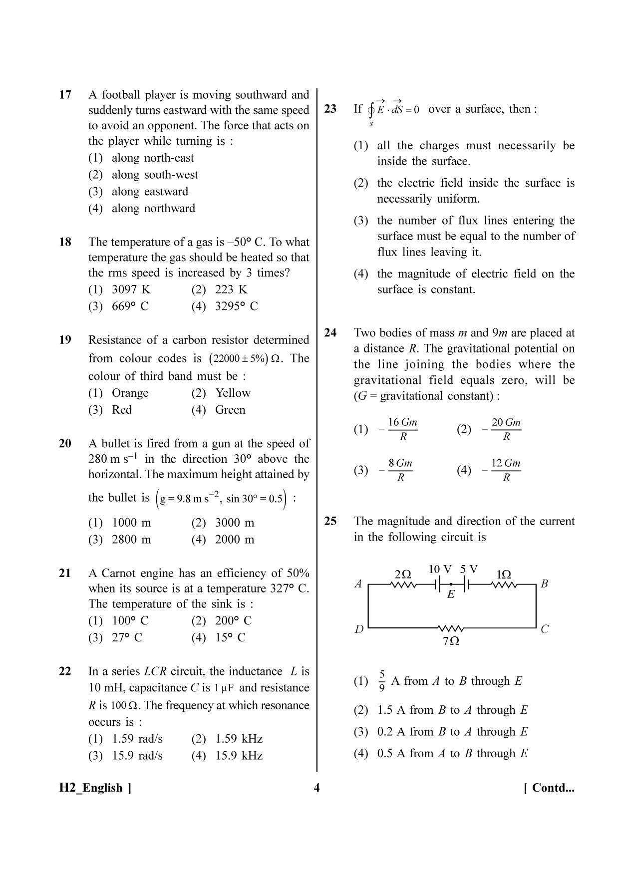 NEET 2023 H2 Question Paper - Page 4