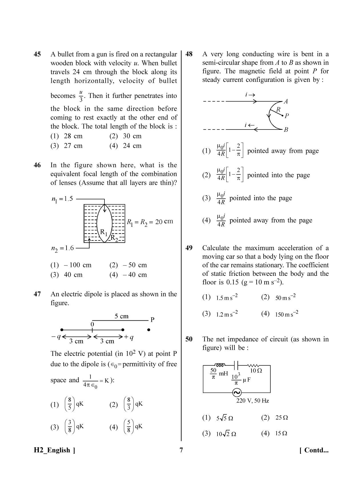 NEET 2023 H2 Question Paper - Page 7