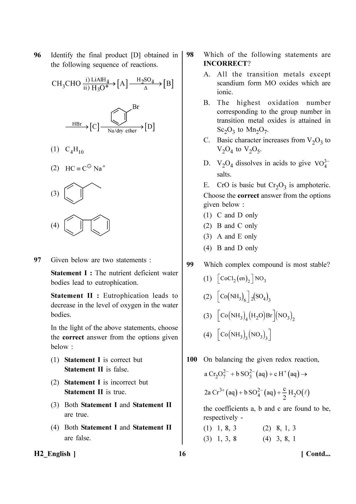 NEET 2023 H2 Question Paper - Page 16