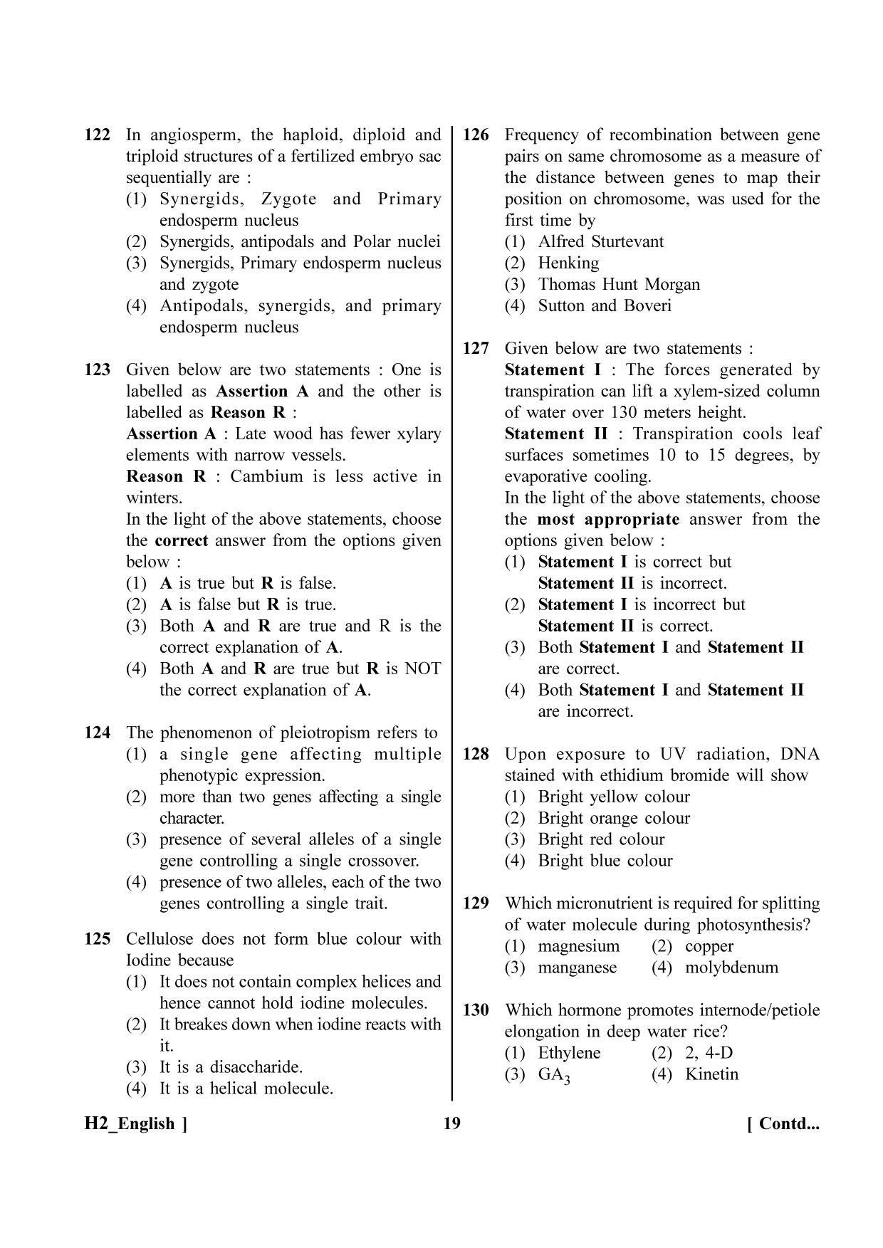 NEET 2023 H2 Question Paper - Page 19