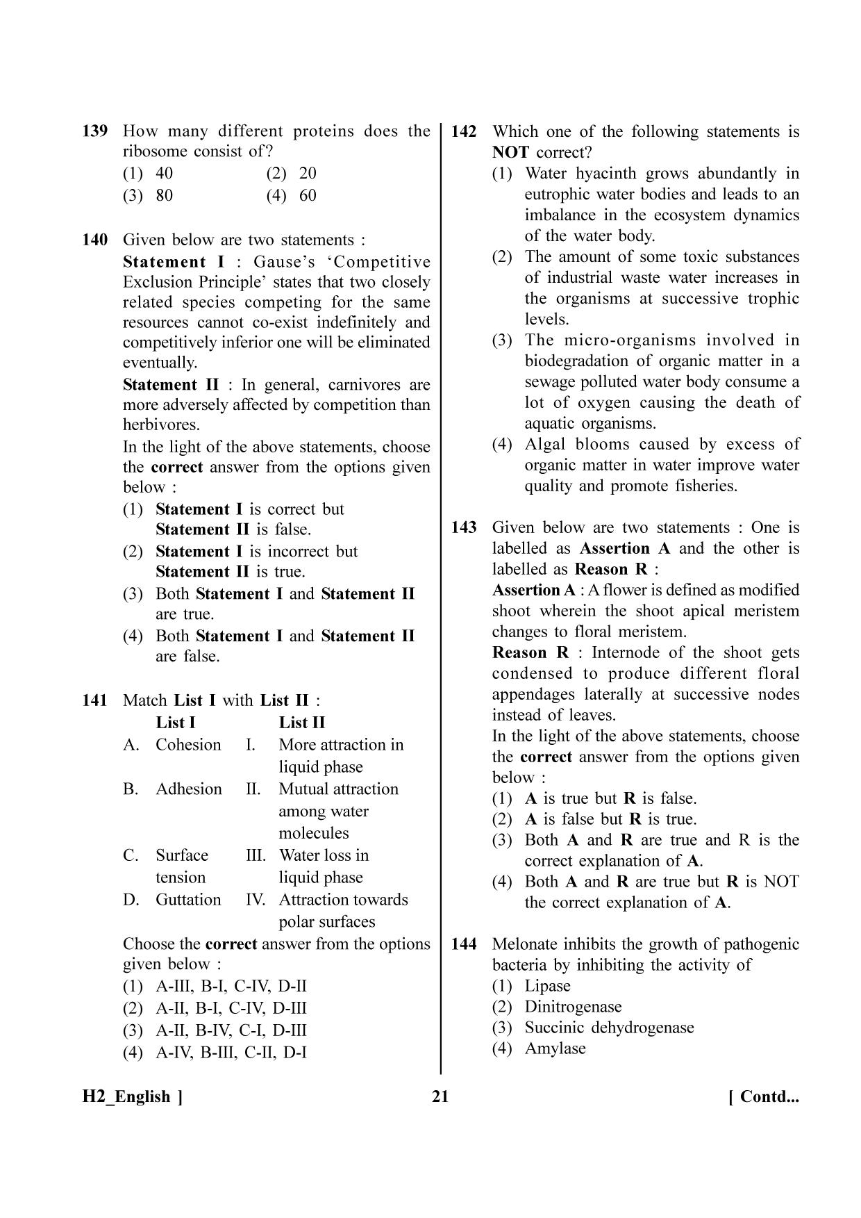 NEET 2023 H2 Question Paper - Page 21