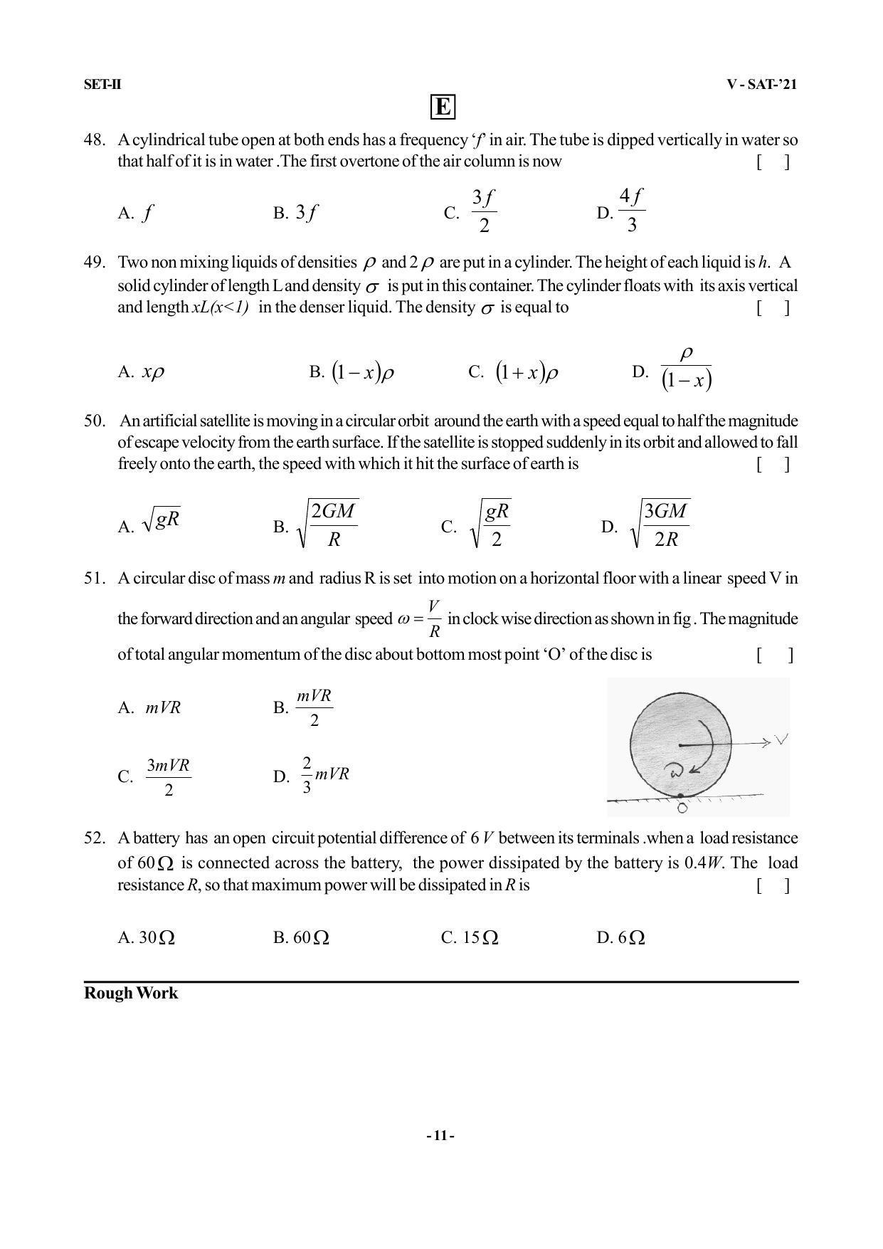 VSAT Exam BIPC Sample Question Paper - Page 11