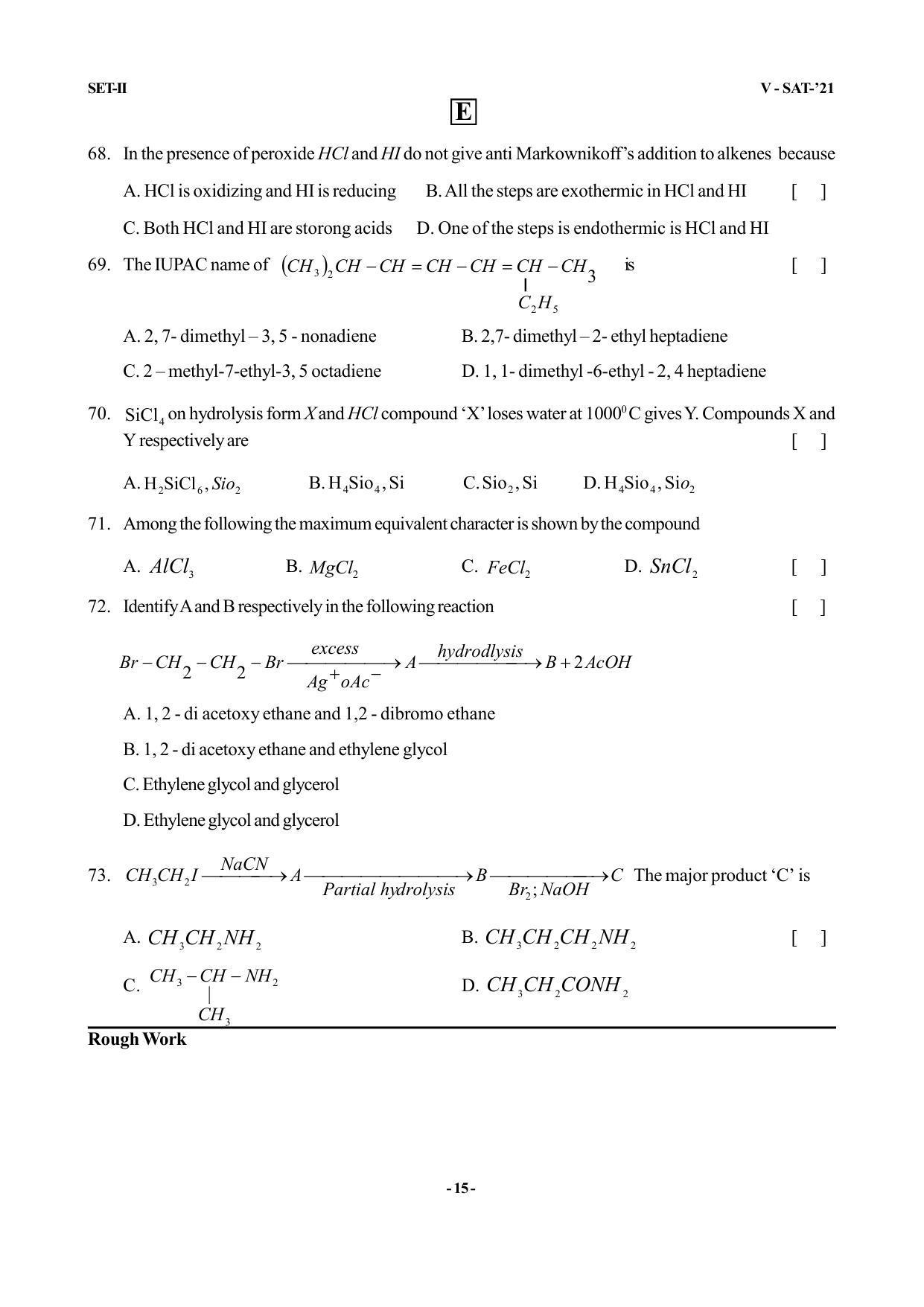 VSAT Exam BIPC Sample Question Paper - Page 15