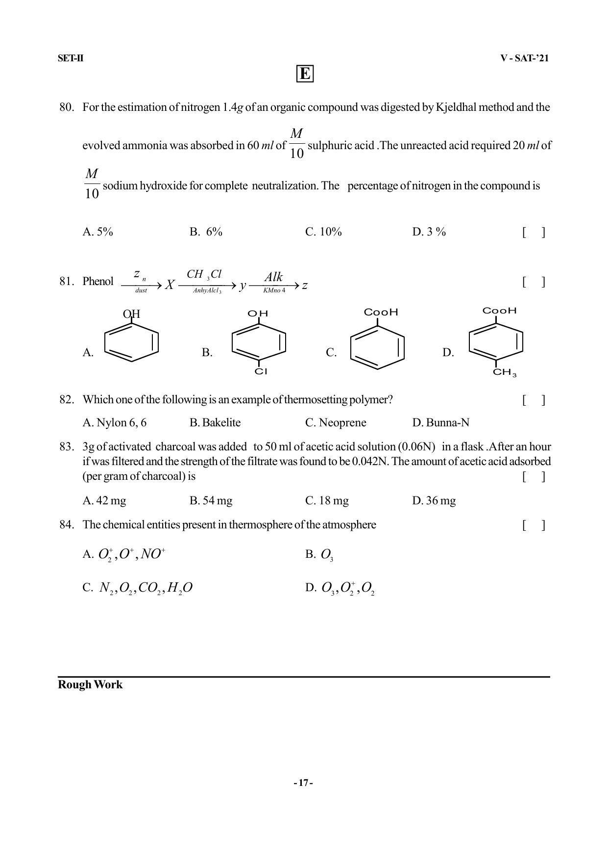VSAT Exam BIPC Sample Question Paper - Page 17