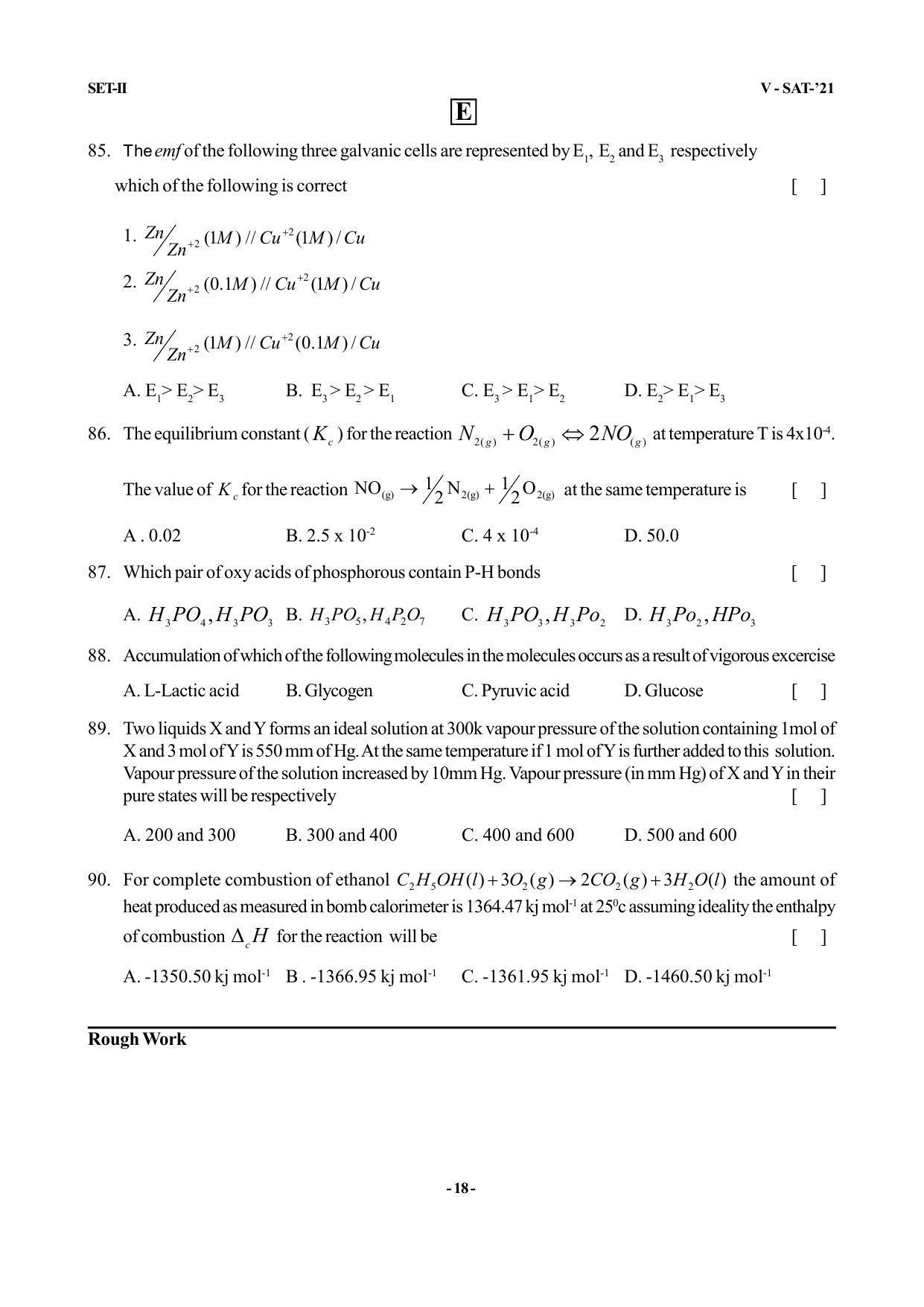 VSAT Exam BIPC Sample Question Paper - Page 18