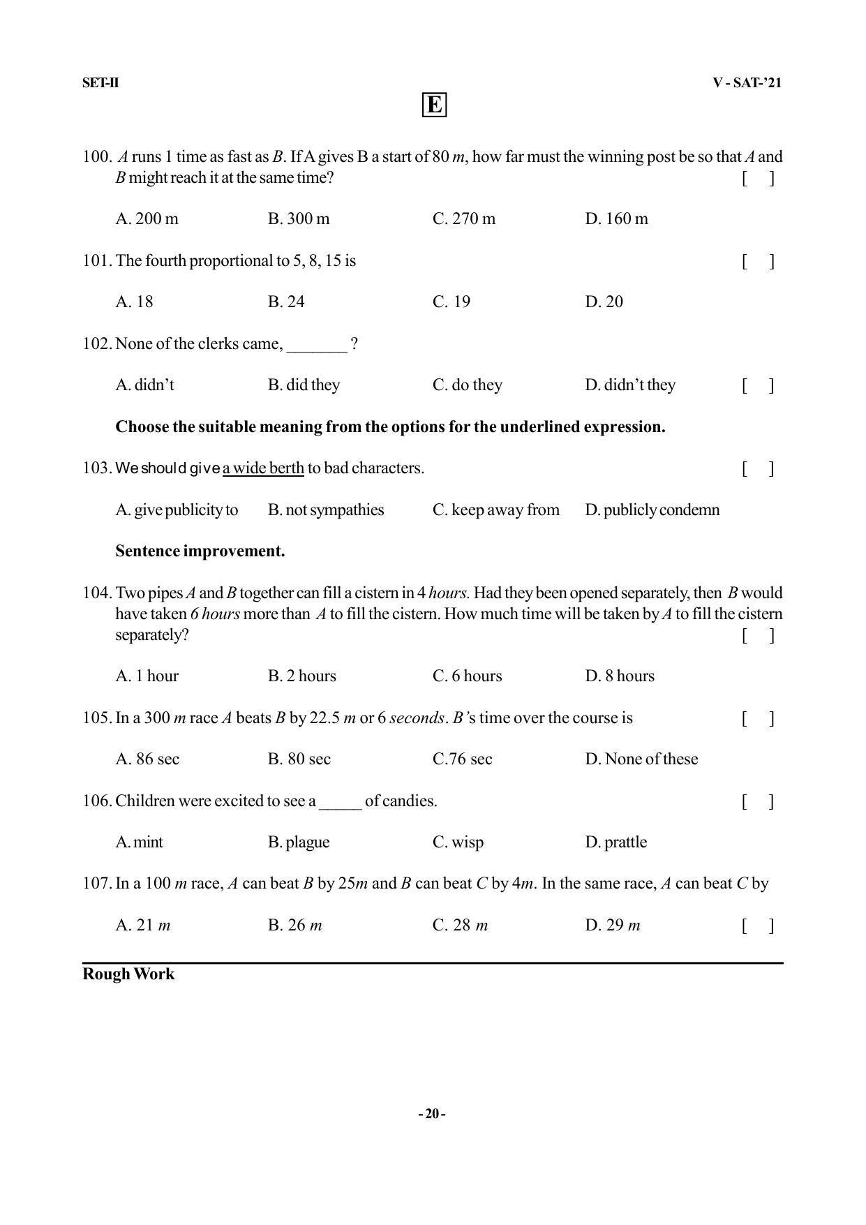 VSAT Exam BIPC Sample Question Paper - Page 20